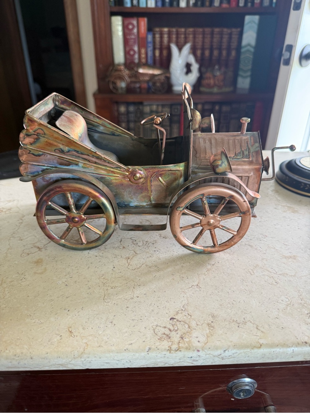 Vintage Copper-Toned Model T Car Music Box